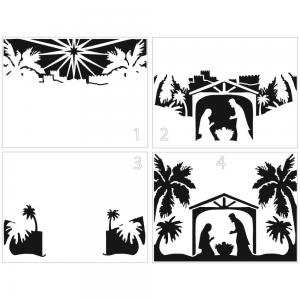 The Crafter's Workshop A2 Card 4 Part Layered Stencil - Nativity Scene [TCW6046]