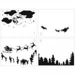 The Crafter's Workshop A2 Card 4 Part Layered Stencil - Santa Moon [TCW6045]