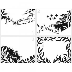 The Crafter's Workshop A2 Card 4 Part Layered Stencil - Sea Paradise [TCW6035]