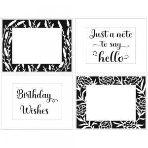 The Crafter's Workshop A2 Cards Layered Stencil - Lavender Peonies Frame [TCW6038]