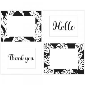 The Crafter's Workshop A2 Cards Layered Stencil - Monstera Banana Leaves Frame [TCW6055]