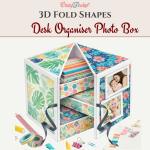 CrafTreat 3D Fold Shapes - Desk Organiser Photo Box - White [CFS017]