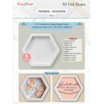CrafTreat 3D Fold Shapes - Frames - Hexagon White [CFS007]