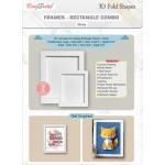 CrafTreat 3D Fold Shapes - Frames - Rectangle Combo White [CFS011]