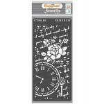 CrafTreat 4" x 8" Stencil - Clock Rose [CTS610]