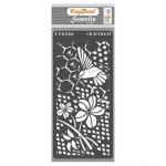 CrafTreat 4" x 8" Stencil - Flower & Hummingbird [CTS588]