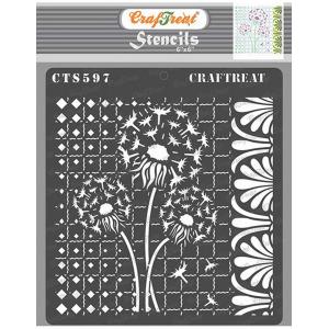 CrafTreat 6" x 6" Stencil - Dandelion Love [CTS597]