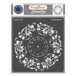 CrafTreat 6" x 6" Stencil - Floral Clock [CTS159]