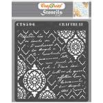 CrafTreat 6" x 6" Stencil - Grunge Damask [CTS596]
