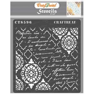 CrafTreat 6" x 6" Stencil - Grunge Damask [CTS596]