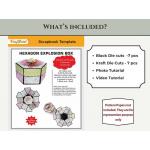 CrafTreat Scrapbook Blanks - Hexagon Explosion Box - Black & Kraft [CAB015]