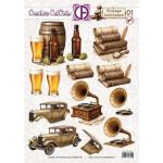 Creatief Art 3D Die Cut Sheet - Vintage Gentlemen 01 [CCO-029]