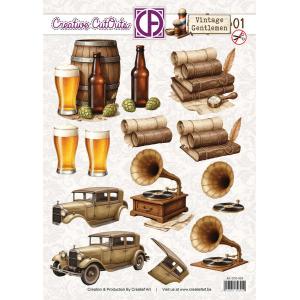 Creatief Art 3D Die Cut Sheet - Vintage Gentlemen 01 [CCO-029]