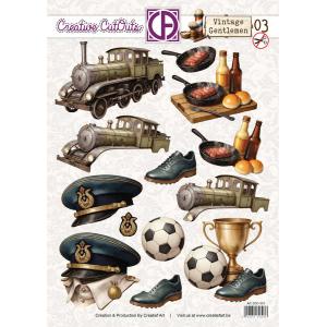Creatief Art 3D Die Cut Sheet - Vintage Gentlemen 03 [CCO-031]