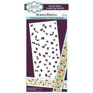 Creative Expressions 4" x 8" Washi Strip Layering Stencil - Breezy Blooms [CEST112]