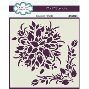 Creative Expressions 7" x 7" Stencil - Timeless Florals [CEST069]