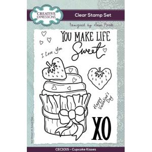 Creative Expressions / Sam Poole Clear Stamp Set - Cupcake Kisses [CEC1015]