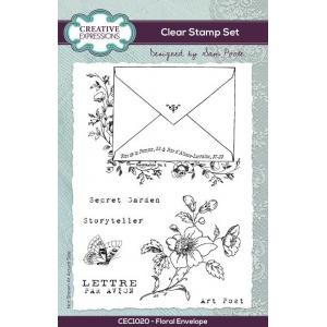 Creative Expressions / Sam Poole Clear Stamp Set - Floral Envelope [CEC1020]