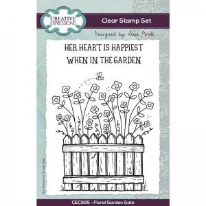 Creative Expressions / Sam Poole Clear Stamp Set - Floral Garden Gate [CEC995]
