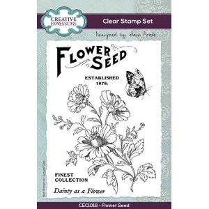 Creative Expressions / Sam Poole Clear Stamp Set - Flower Seed [CEC1018]