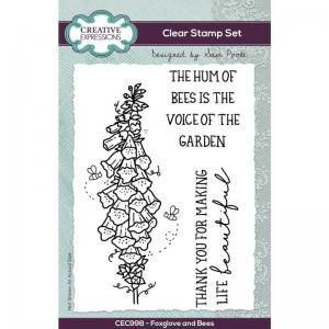 Creative Expressions / Sam Poole Clear Stamp Set - Foxglove & Bees [CEC998]