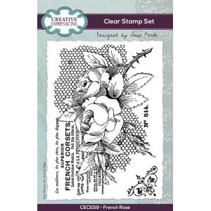 Creative Expressions / Sam Poole Clear Stamp Set - French Rose [CEC1019]