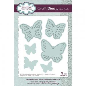 Creative Expressions / Sam Poole Craft Dies - Shabby Basics - Butterflies [CEDSP011]