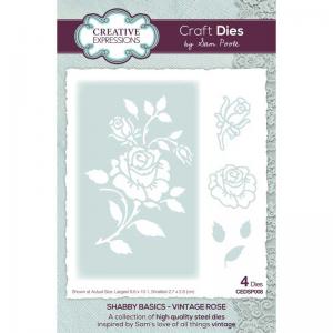 Creative Expressions / Sam Poole Craft Dies - Shabby Basics - Vintage Rose [CEDSP008]