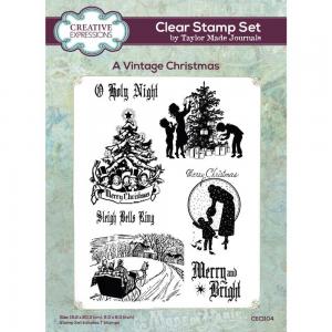 Creative Expressions  / Taylor Made Journals Clear Stamp Set - A Vintage Christmas [CEC1104]