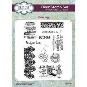 Creative Expressions  / Taylor Made Journals Clear Stamp Set - Sewing [CEC1090]