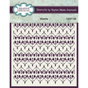 Creative Expressions / Taylor Made Journals Stencil - Hearts [CEST139]