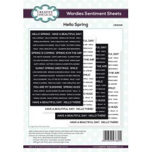 Creative Expressions Wordies Sentiments Sheets - Hello Spring [CEW016]