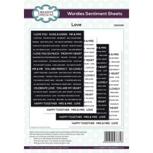 Creative Expressions Wordies Sentiments Sheets - Love [CEW006]