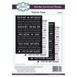 Creative Expressions Wordies Sentiments Sheets - Trick Or Treat [CEW012]