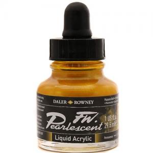 Daler Rowney FW Acrylic Ink - Pearlescent Mazuma Gold