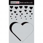 Darkroom Door Medium Stencil - Cascading Hearts [DDMS007]