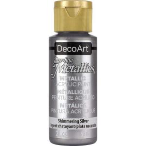 DecoArt Americana Dazzling Metallics Acrylic Paint - Shimmering Silver [DA070]