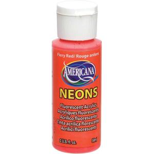 DecoArt Americana Neons Acrylic Paint - Fiery Red [DHS4]