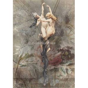 Decoupage Queen A4 Rice Paper - Dainty And The Queen - The Two Graces [DQRP-0282]