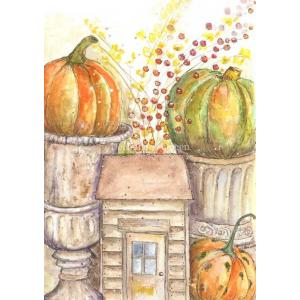 Decoupage Queen A4 Rice Paper - Ellen J Goods - Cottage Pumpkins [DQRP-0296]