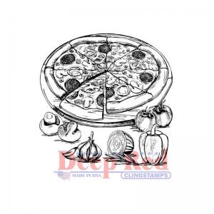 Deep Red Stamps - Pizza Day