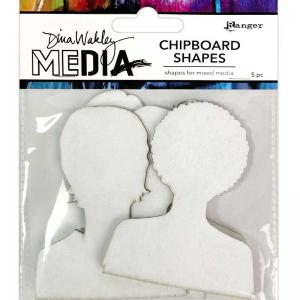 Dina Wakley Media Chipboard Shapes - Passport Photos [MDA74939]