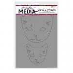 Dina Wakley Media Stencil & Mask - Cat Head