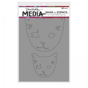 Dina Wakley Media Stencil & Mask - Cat Head