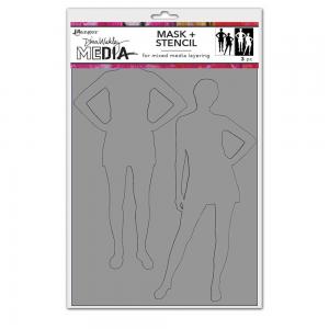 Dina Wakley Media Stencil & Mask - Old School Silhouettes [MDS83108]