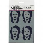 Dina Wakley Media Stencil - Four Women
