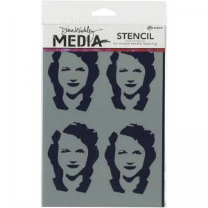 Dina Wakley Media Stencil - Four Women