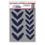 Dina Wakley Media Stencil - Large Fractured Chevrons