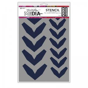 Dina Wakley Media Stencil - Large Fractured Chevrons