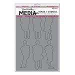 Dina Wakley Media Stencil & Mask - Funky Silhouettes